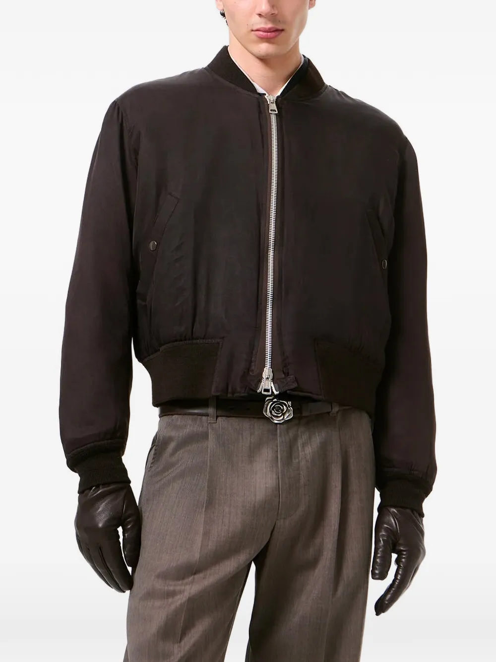 OUR LEGACY wax-dipped reversible bomber jacket Bruin