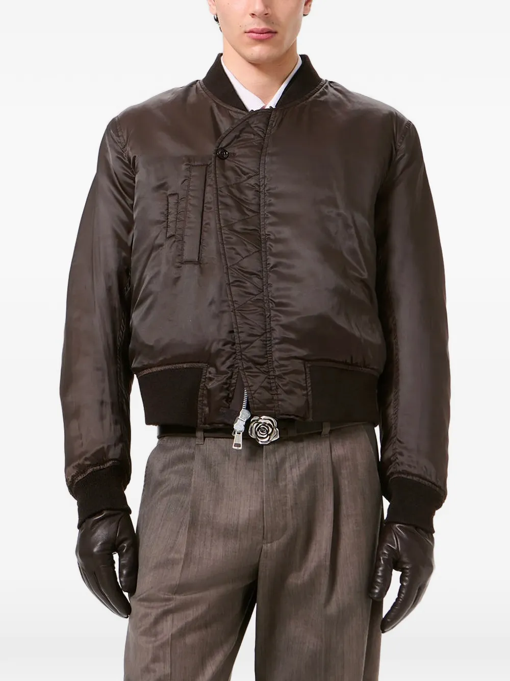 OUR LEGACY wax-dipped reversible bomber jacket Bruin