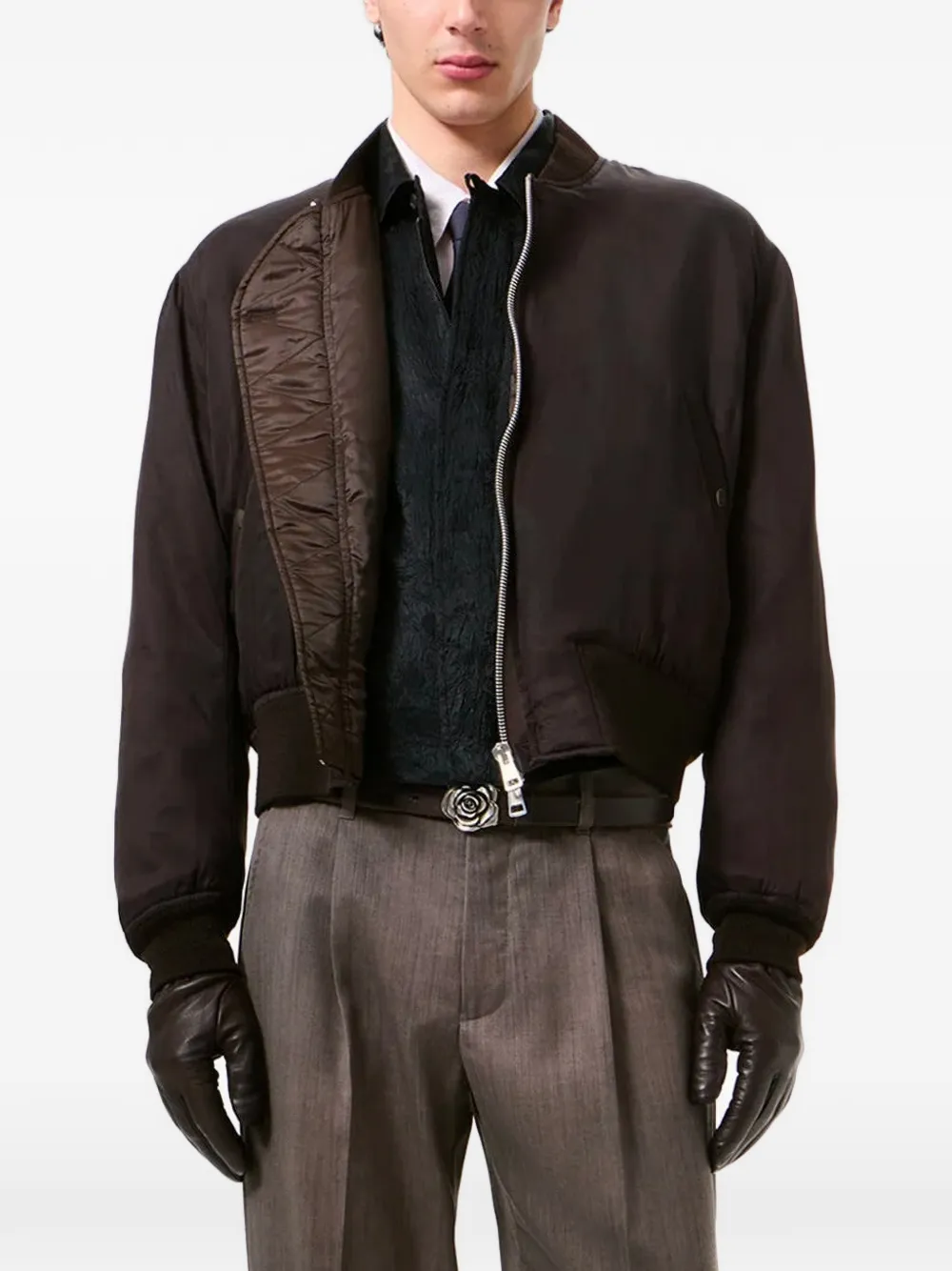 OUR LEGACY wax-dipped reversible bomber jacket Bruin