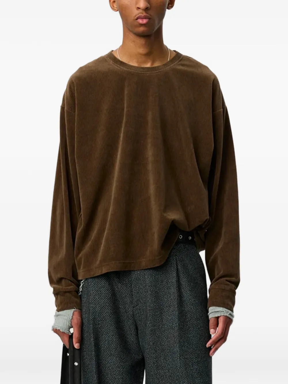 Mfpen Relaxed ribbed T-shirt Bruin