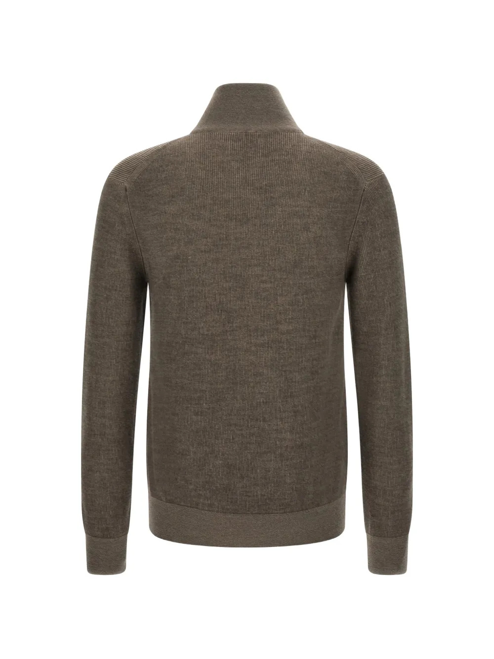 Brioni vanisé-knit half-zip sweater Bruin
