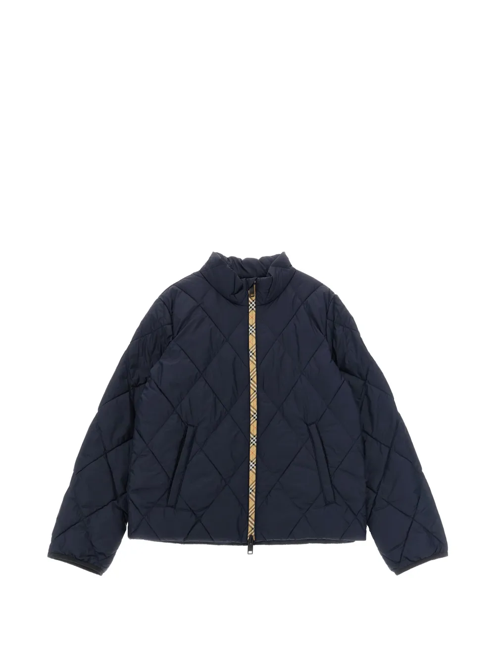 Burberry Kids Taylor diamond-quilted jacket Blauw