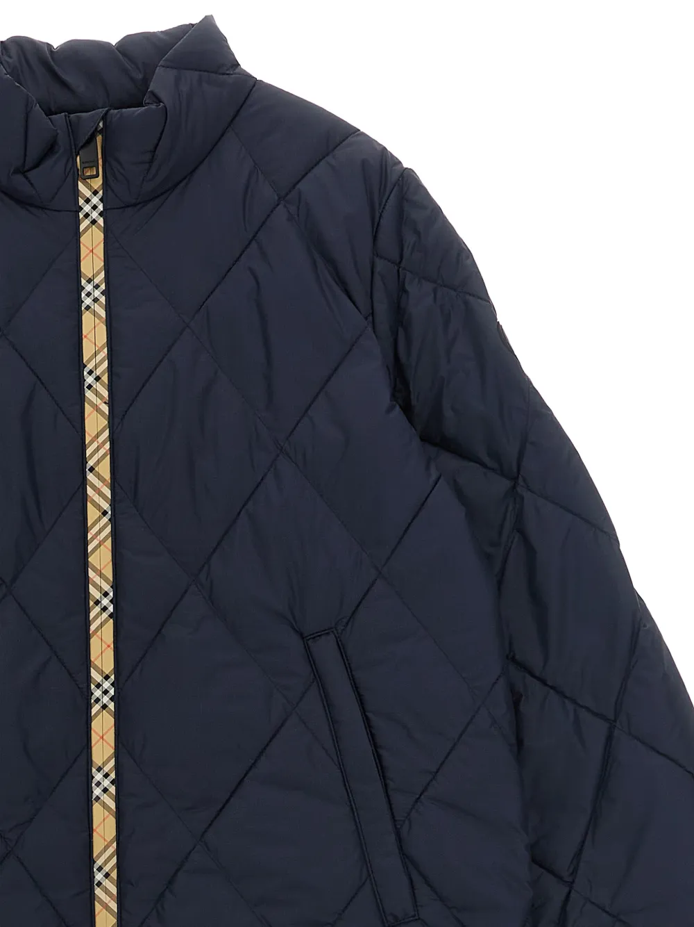 Burberry Kids Taylor diamond-quilted jacket Blauw