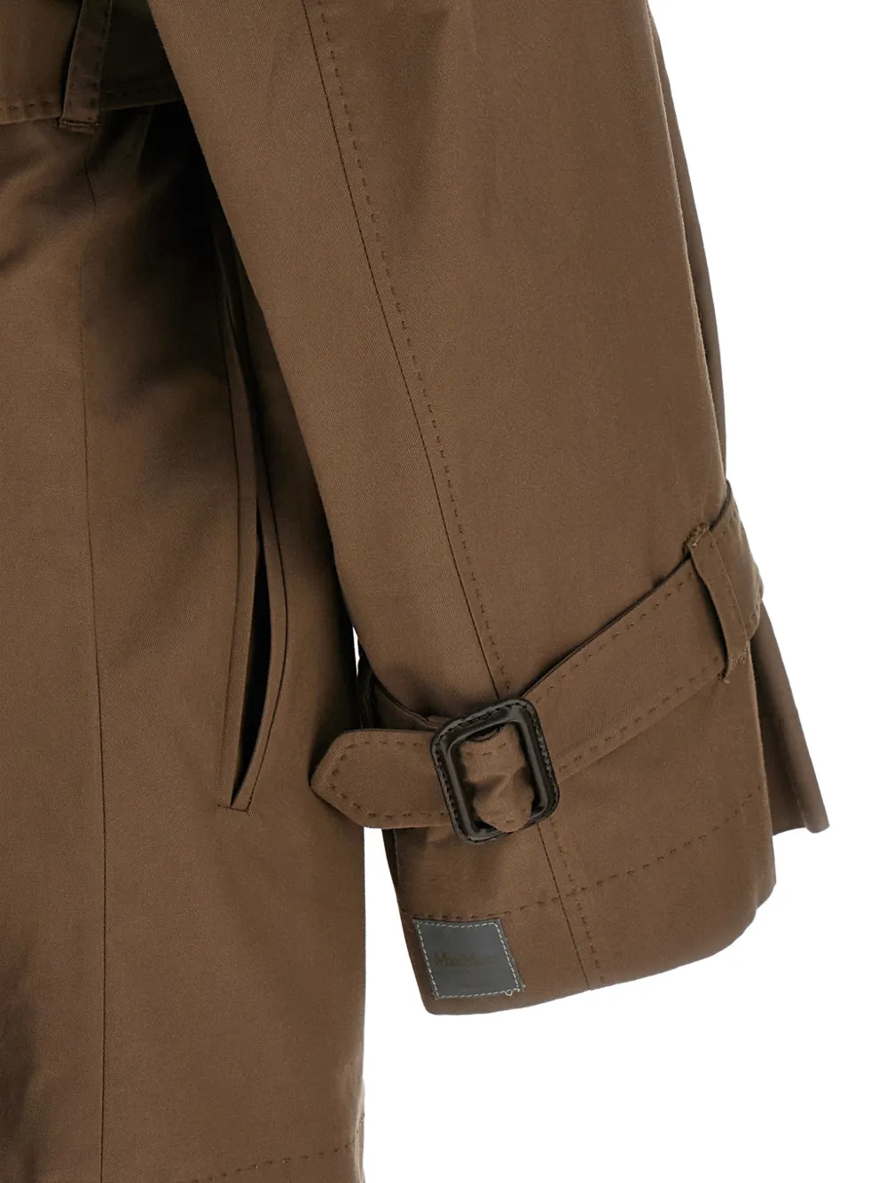Max Mara Caroline short trench coat in water-repellent twill Brown Bruin