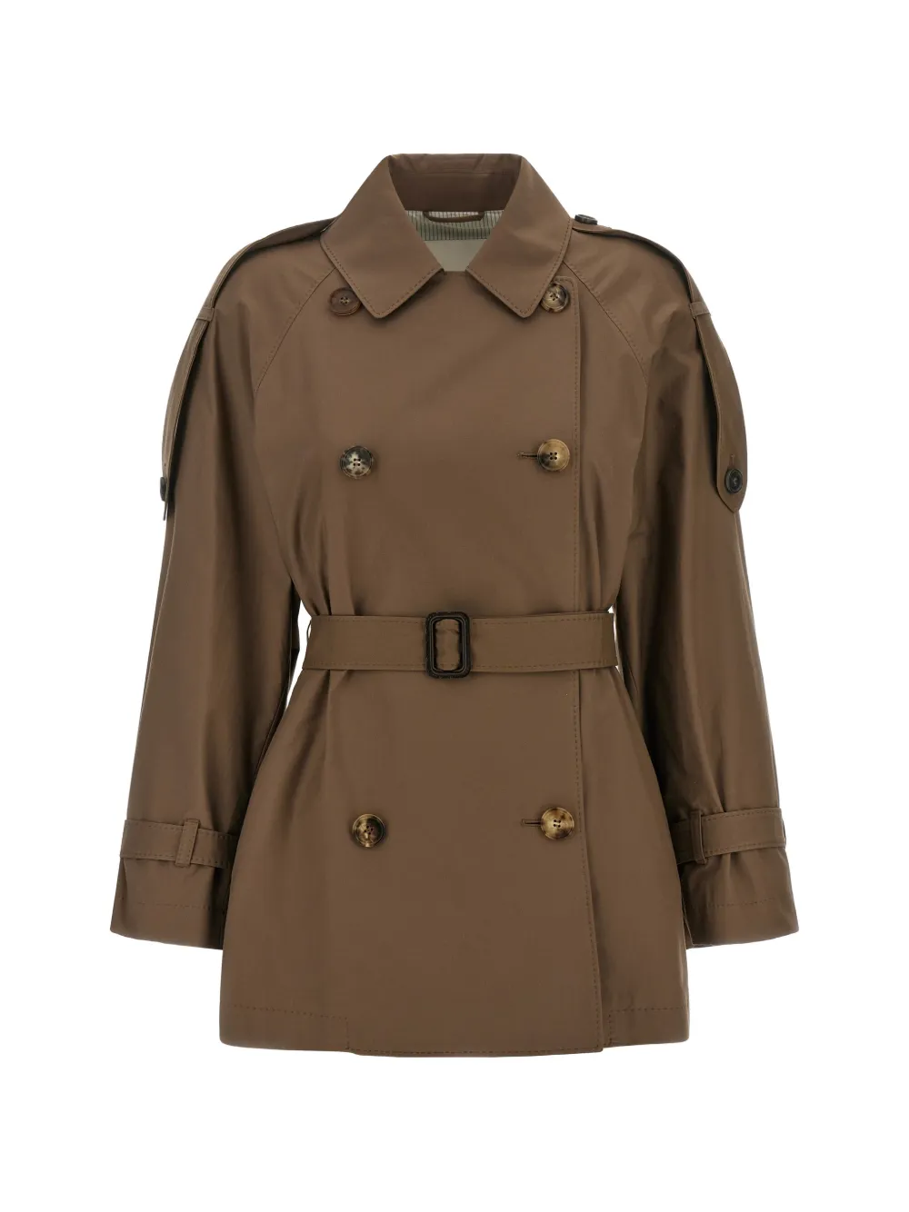 Max Mara Caroline short trench coat in water-repellent twill - Brown - Marrone