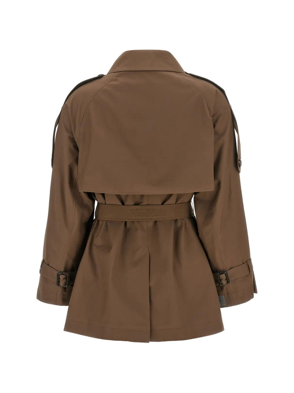 Max Mara Caroline short trench coat in water-repellent twill Brown Bruin