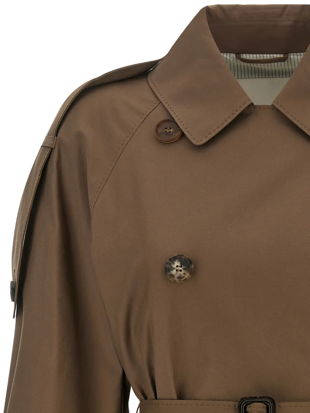 Max Mara Caroline short trench coat in water-repellent twill Brown Bruin