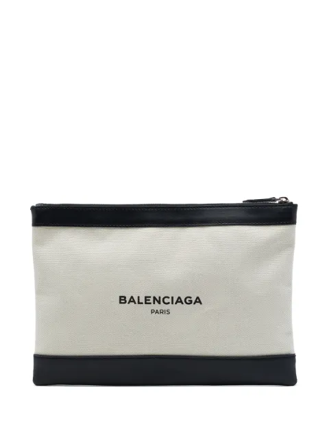 Balenciaga Pre-Owned 2018 Canvas Navy Clip M clutch bag