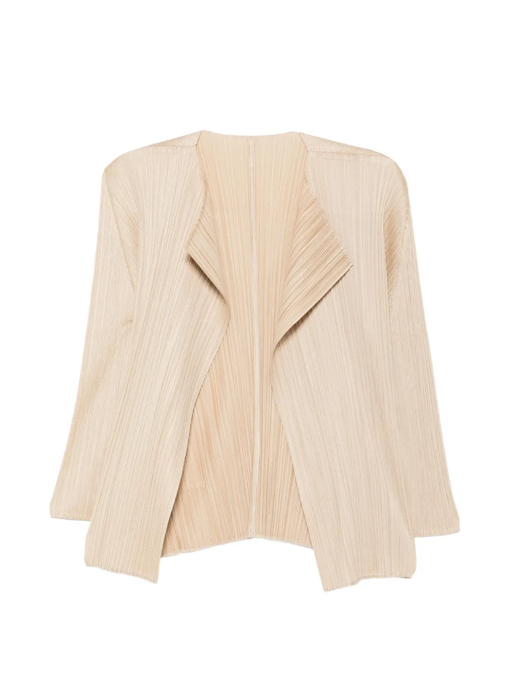 Pleats Please Issey Miyake pleated long-sleeve top - Neutrals