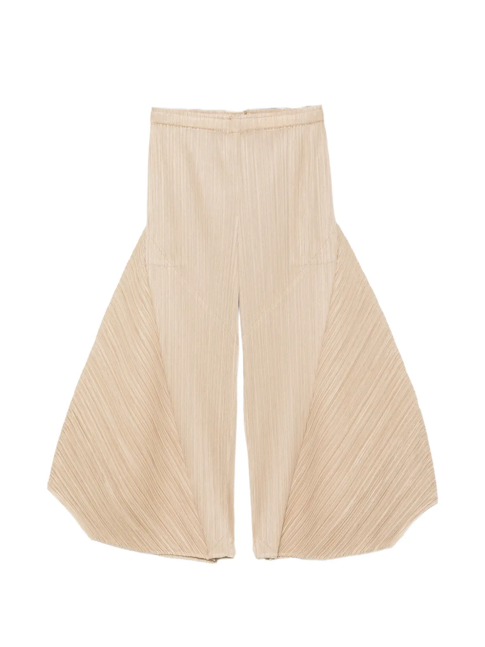 Pleats Please Issey Miyake pleated handkerchief-hem trousers Beige