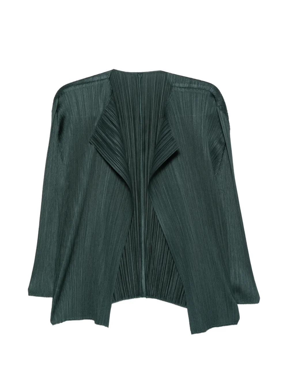 Pleats Please Issey Miyake pleated crossover-front top - Verde