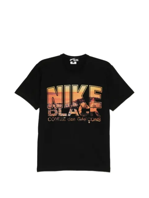 Black Comme Des Garçons x NIke cityscape-printed T-shirt