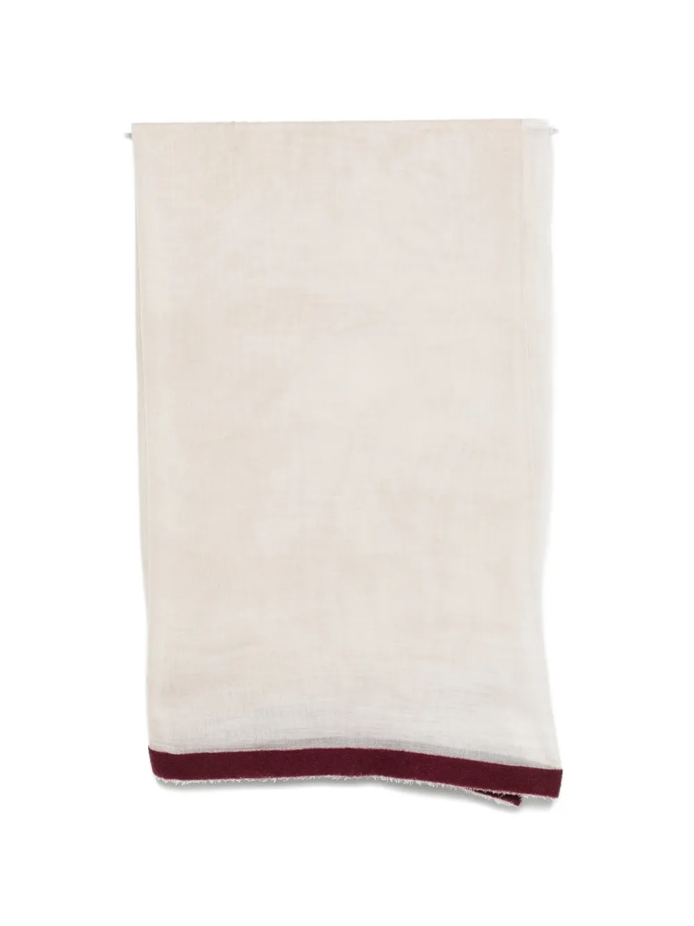 Faliero Sarti contrast-border frayed scarf - Toni neutri