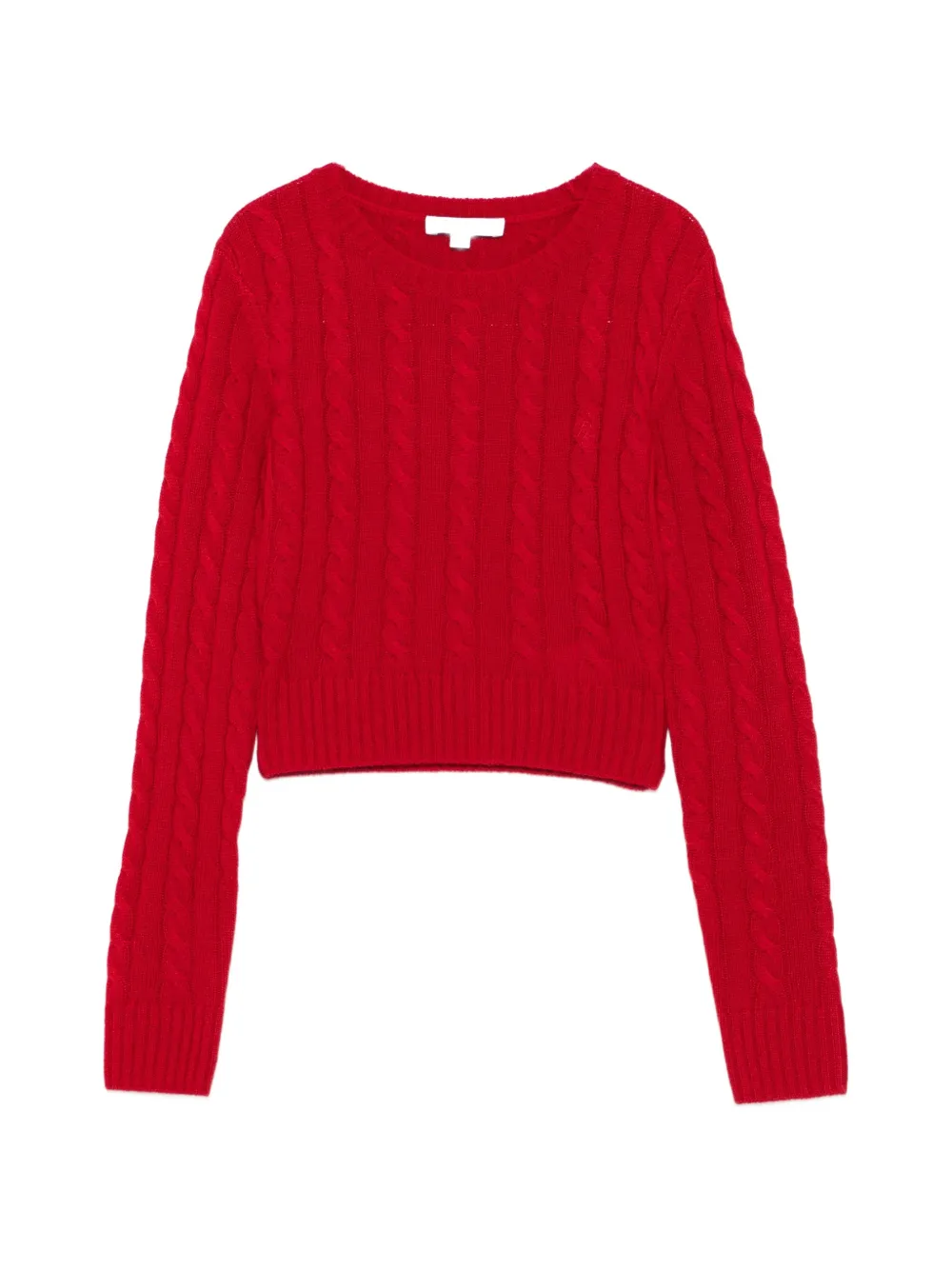 Sporty & Rich Jala cable-knit cropped sweater Rood