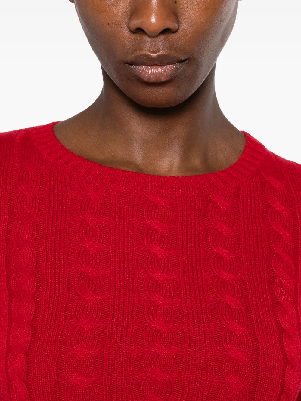 Sporty & Rich Jala cable-knit cropped sweater Rood