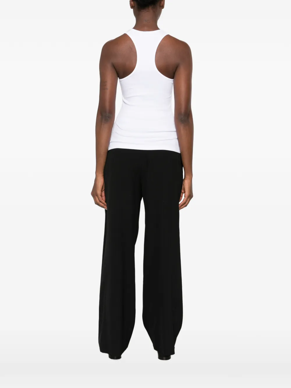 Stella McCartney slogan-print racerback tank top Wit