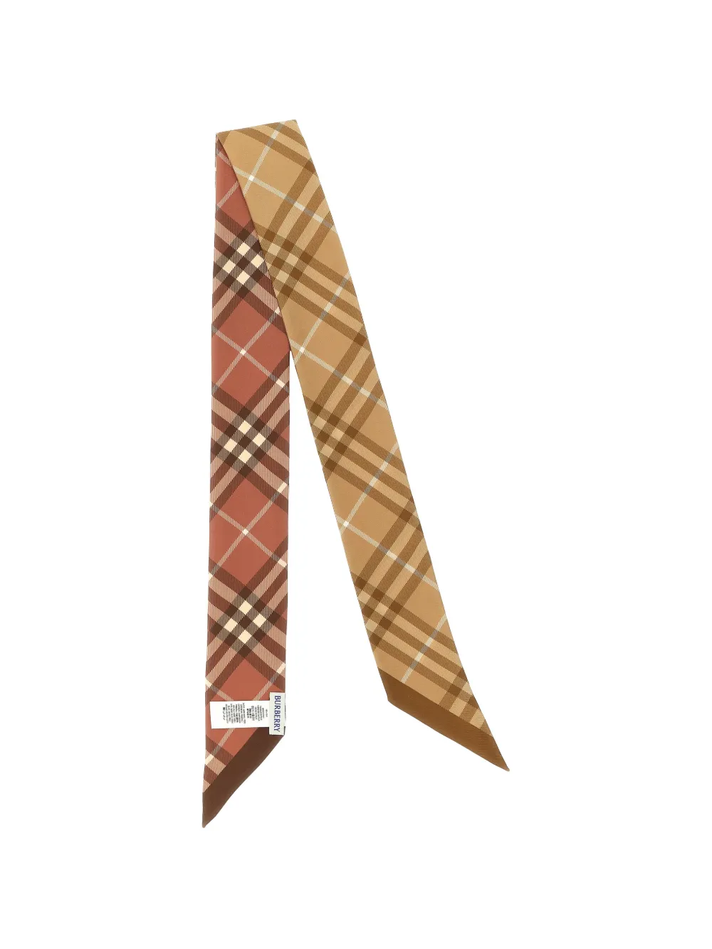 Burberry skinny contrast Check silk scarf Beige