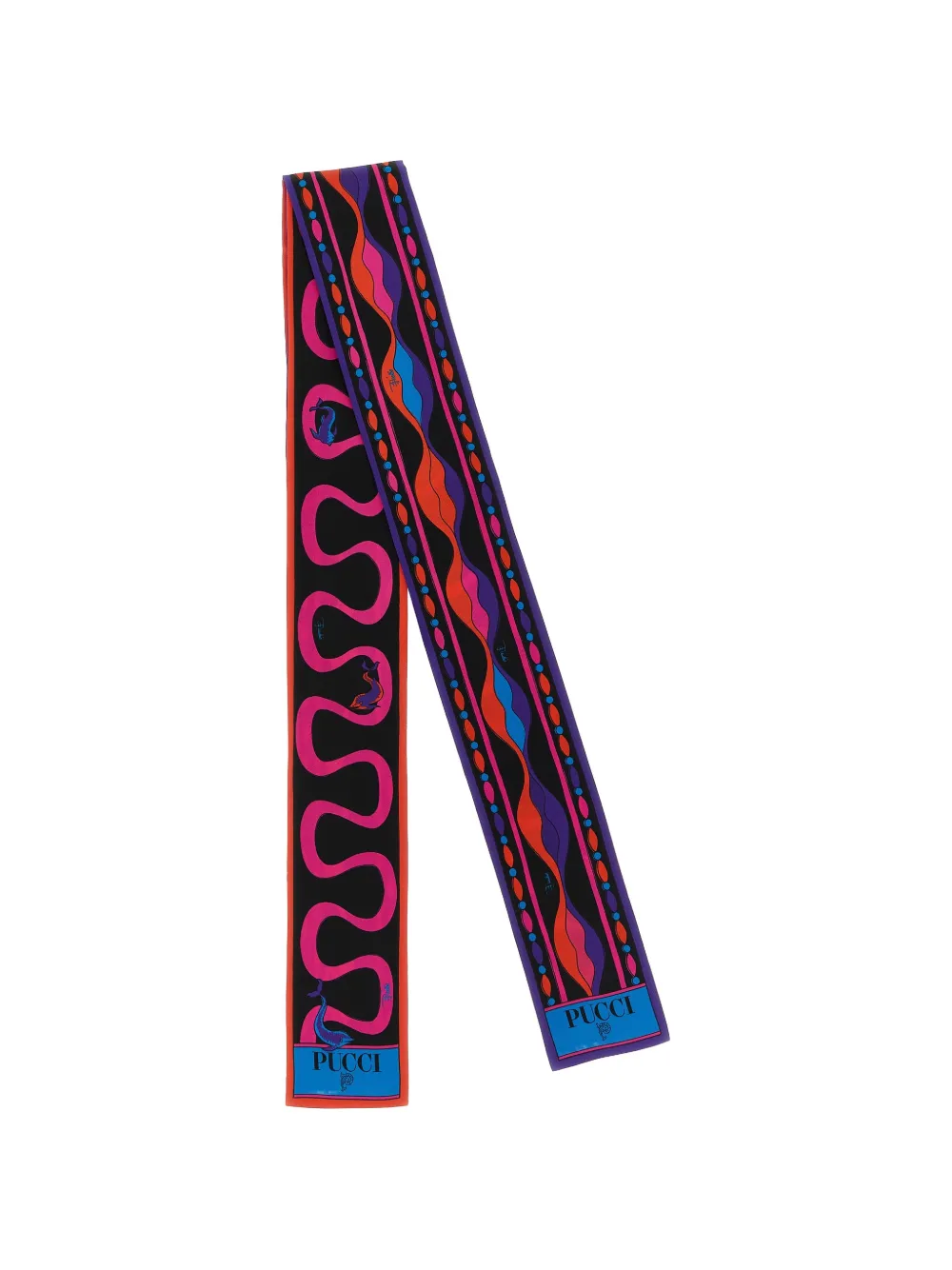 PUCCI mixed-print silk bandeau scarf Zwart
