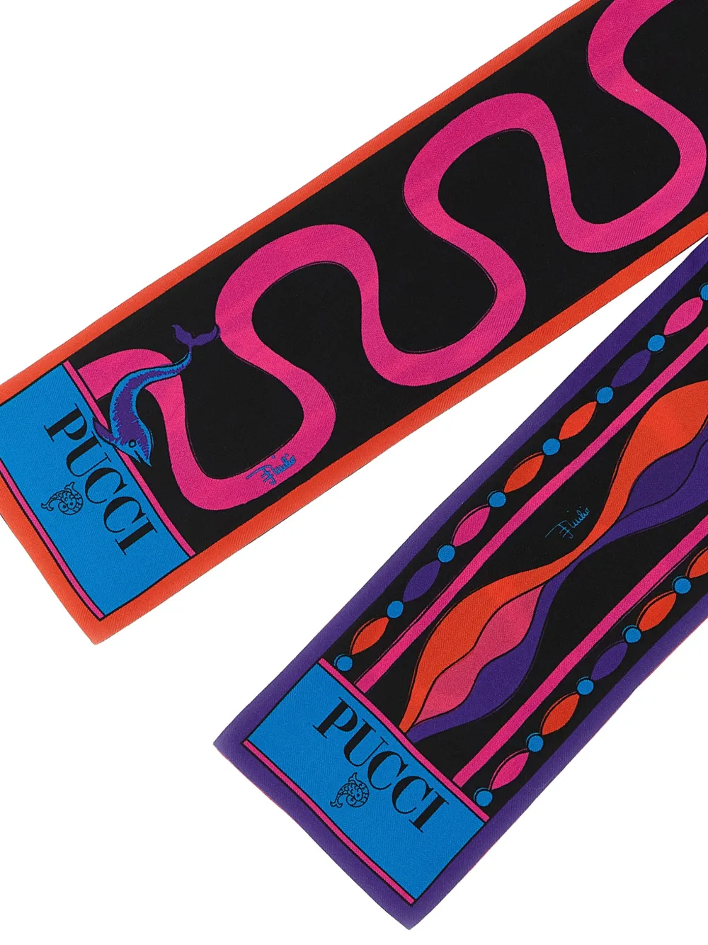 PUCCI mixed-print silk bandeau scarf Zwart