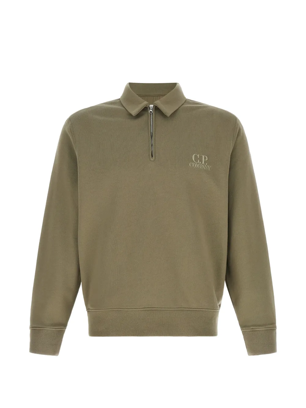 C.P. Company half-zip logo-embroidered sweater Groen