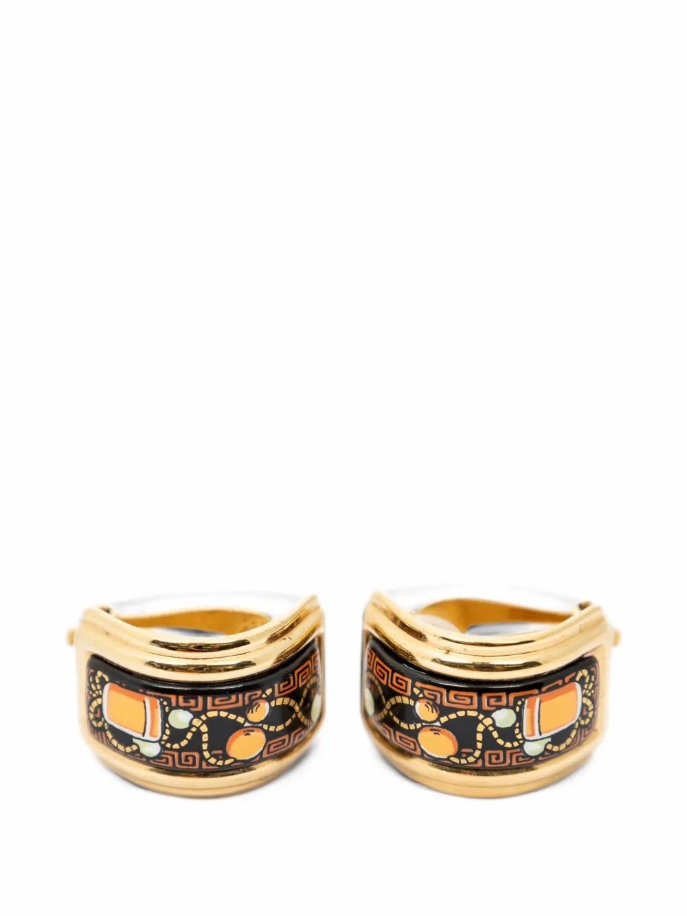 Hermès Pre-Owned enamel clip-on earrings - Gold