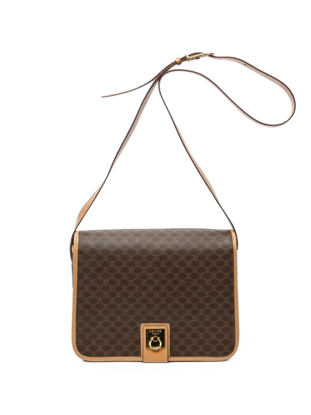 Celine Pre-Owned Macadam flap shoulder bag - Marrone