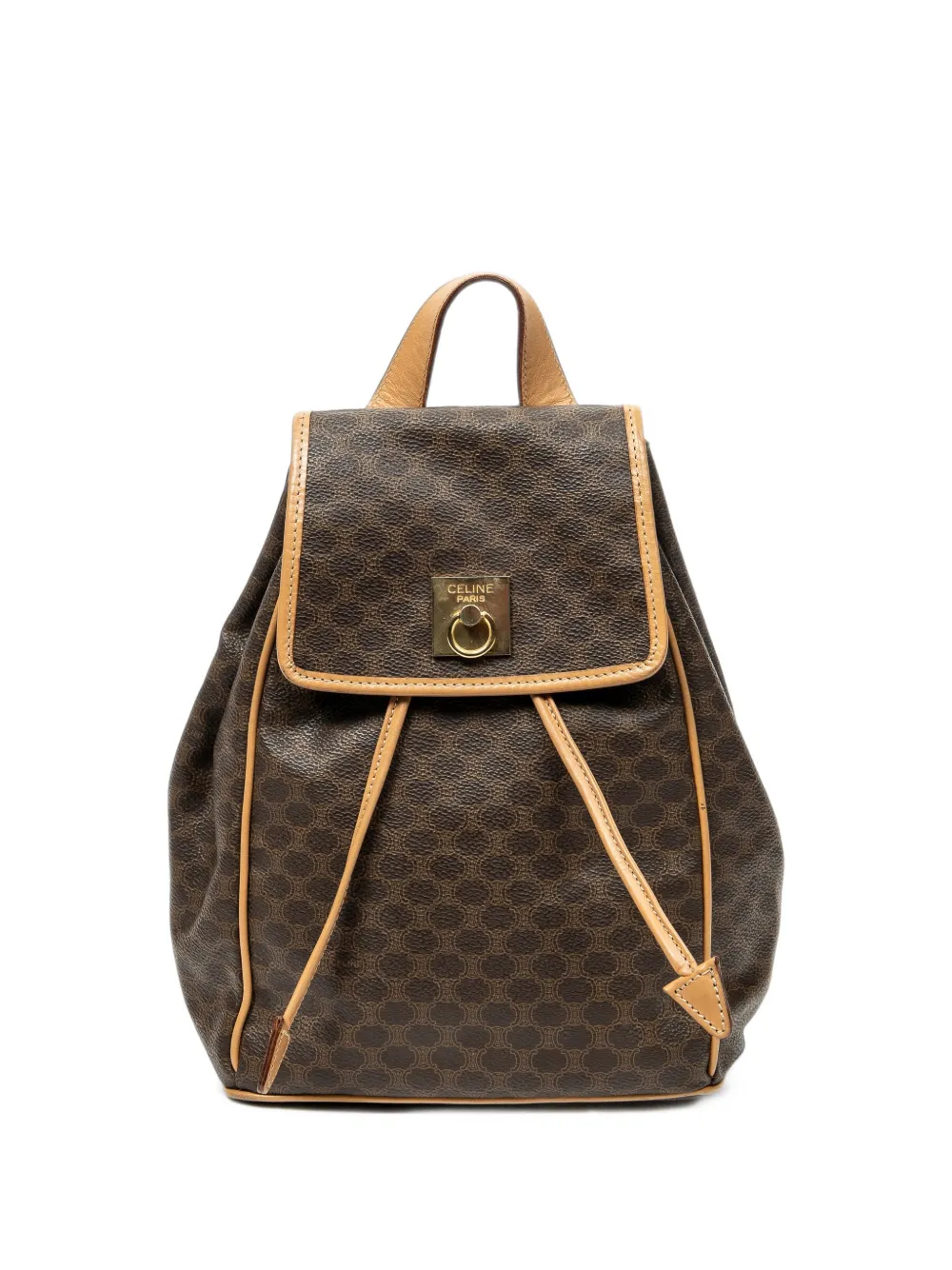 Celine Pre-Owned Macadam flap backpack - Brown