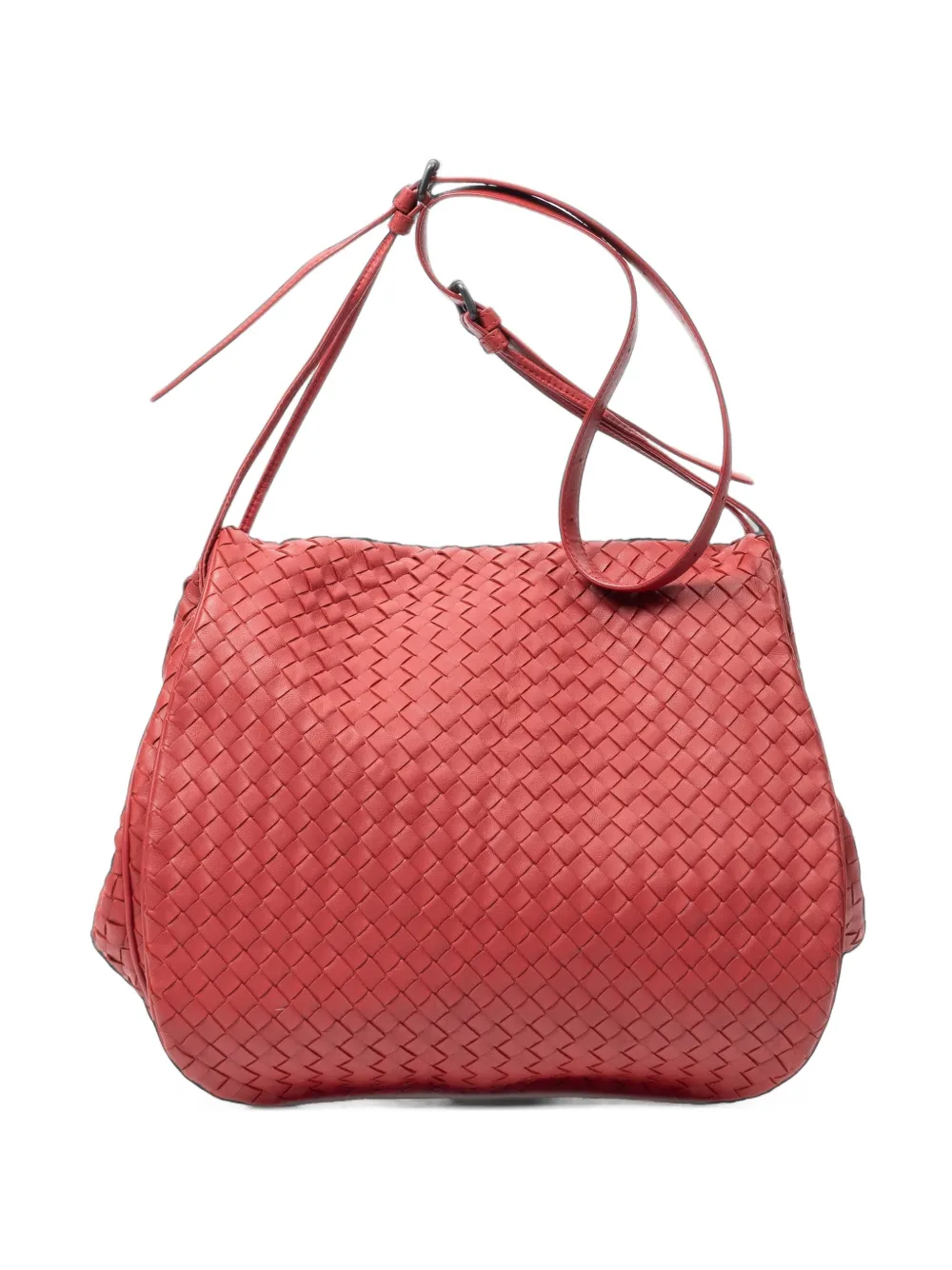 Bottega Veneta Pre-Owned Intrecciato drawstring shoulder bag - Red