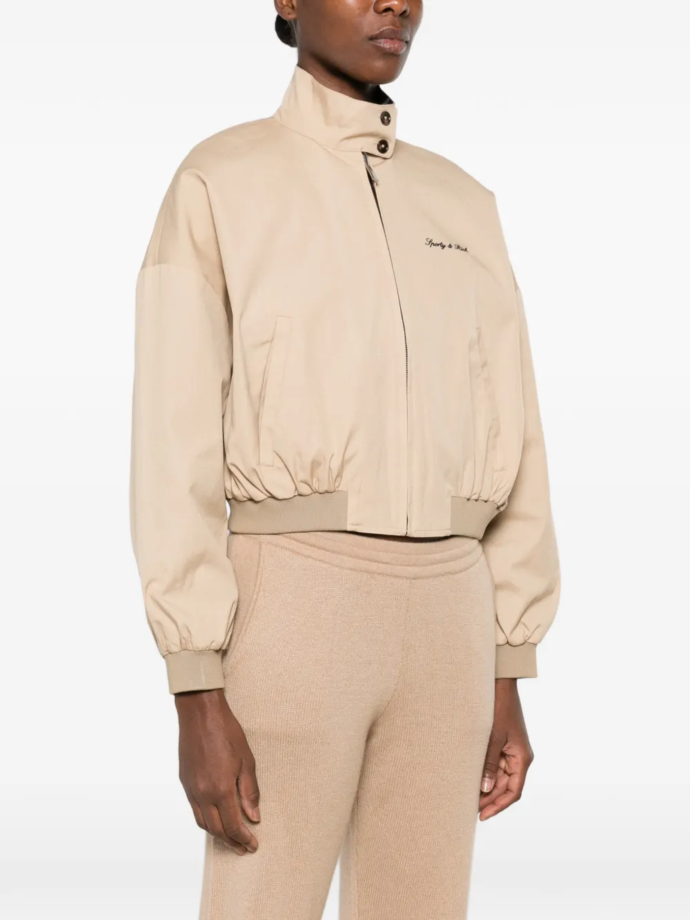Sporty & Rich Gora reversible gingham-check jacket Beige