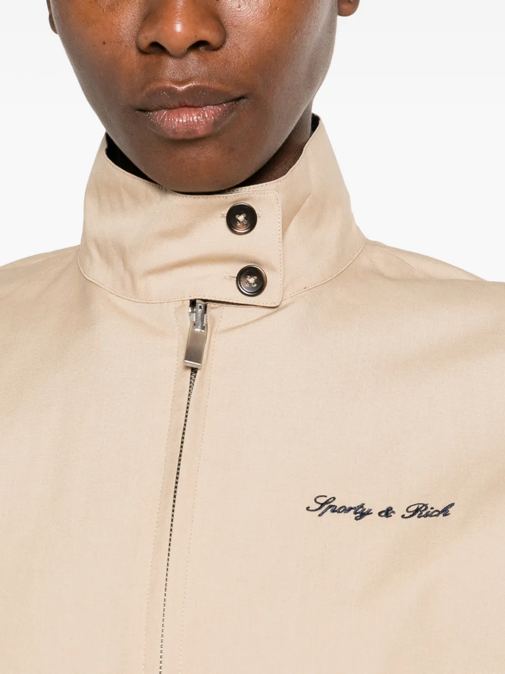 Sporty & Rich Gora reversible gingham-check jacket Beige