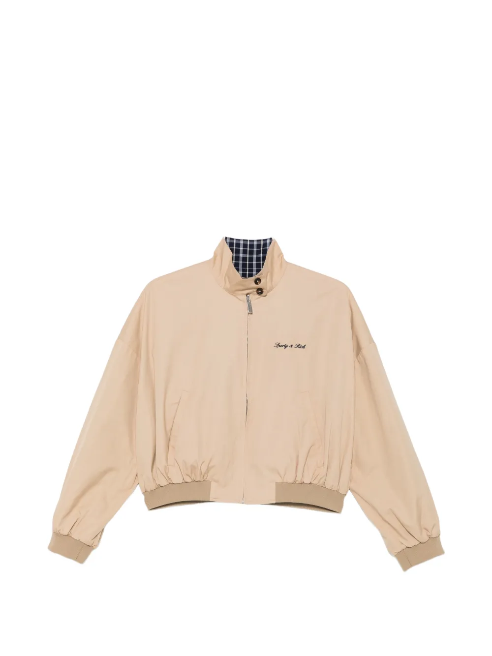 Sporty & Rich Gora reversible gingham-check jacket Beige