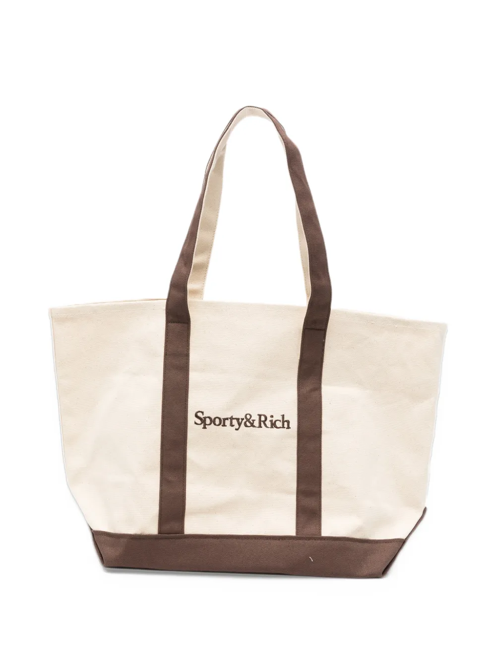 Sporty & Rich medium Mona logo-embroidered tote bag - Tons neutres Sporty & Rich medium Mona logo-embroidered tote bag - Tons neutres
