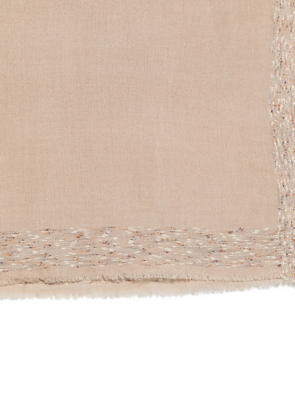 Faliero Sarti fringed bouclé-trim scarf Beige