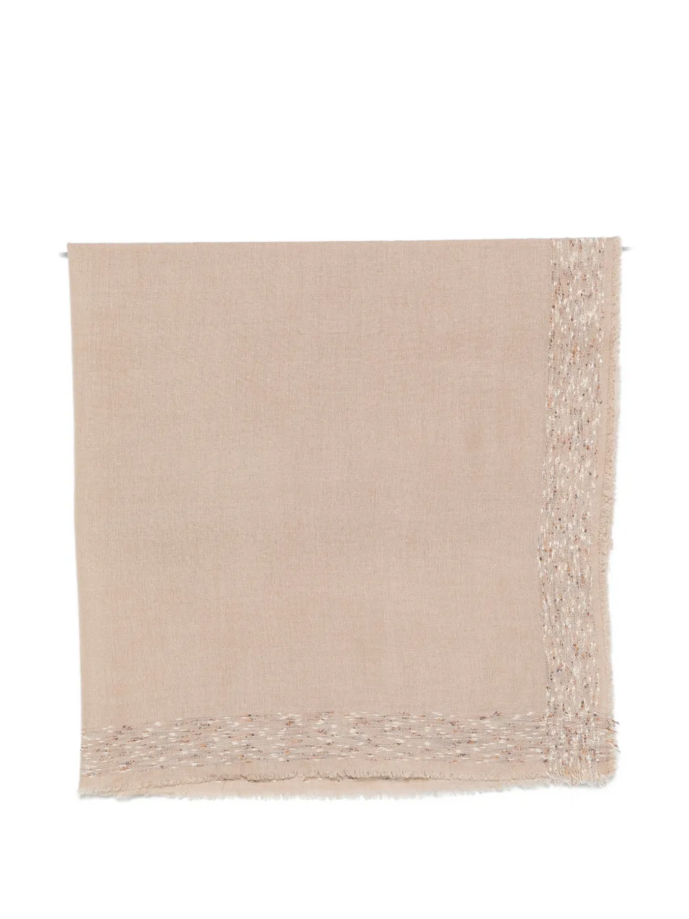 Faliero Sarti fringed bouclé-trim scarf - Toni neutri