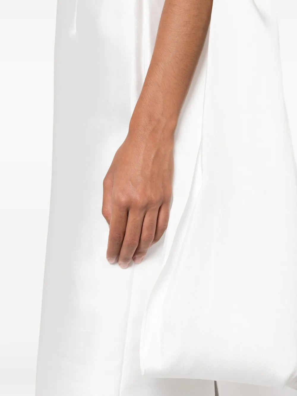 Solace London Dandridge strapless bow-detail maxi dress Wit