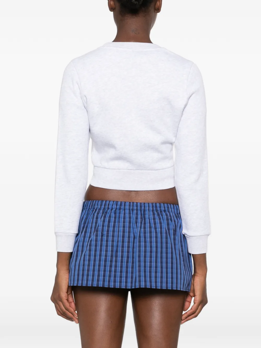 Sporty & Rich logo-print cropped sweatshirt Grijs