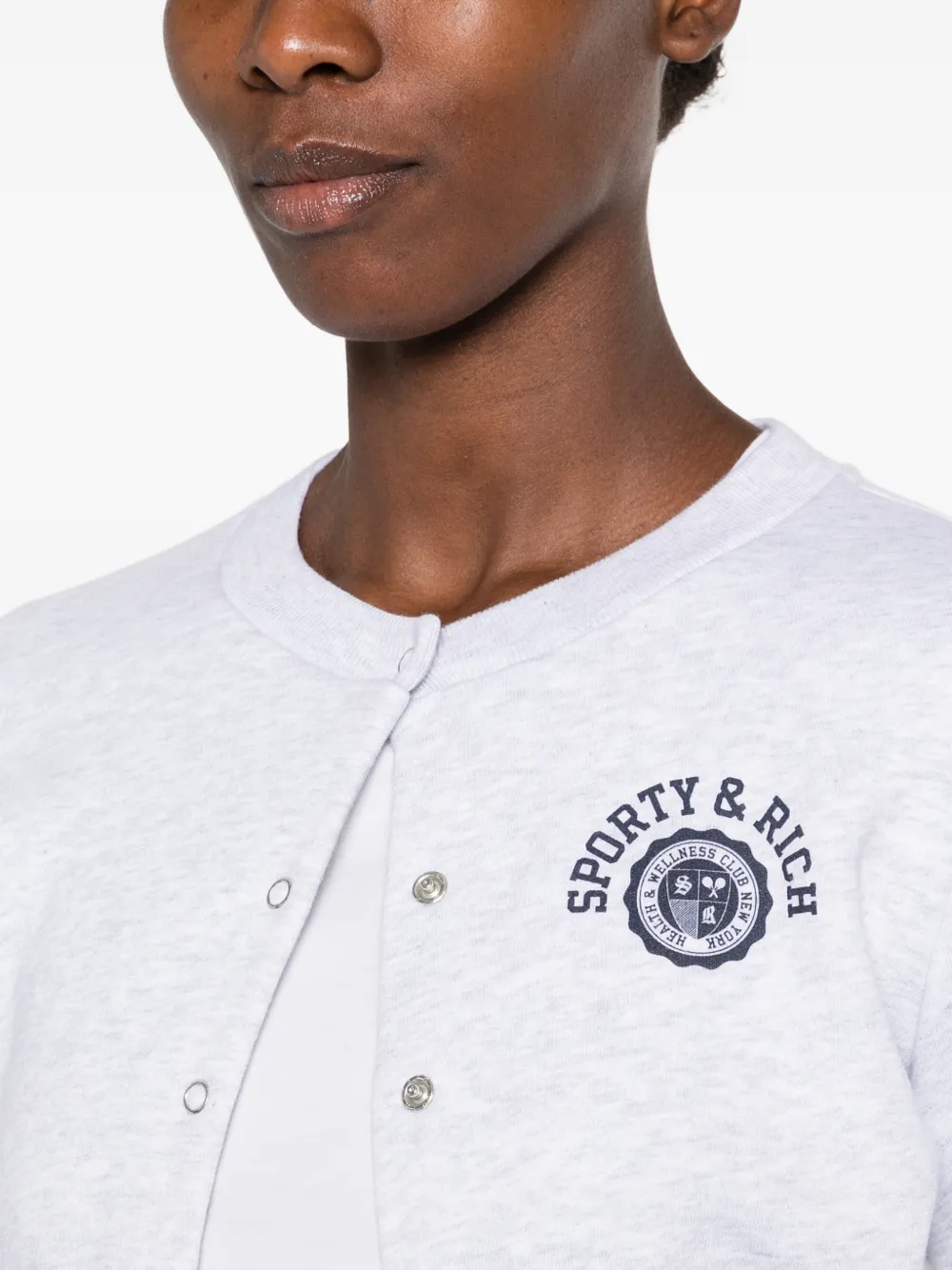 Sporty & Rich logo-print cropped sweatshirt Grijs