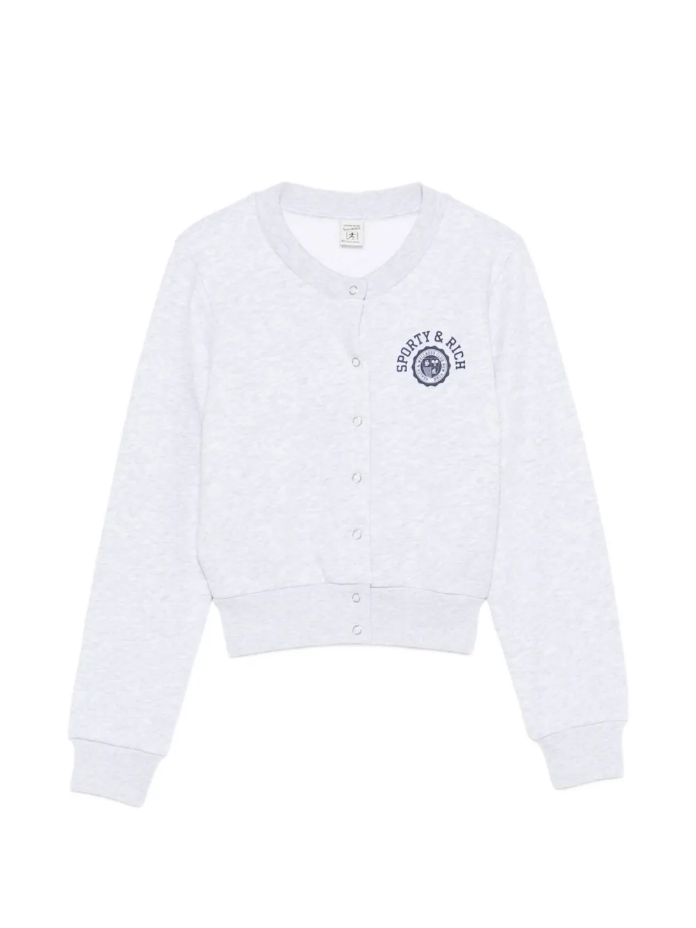 Sporty & Rich logo-print cropped sweatshirt - Grigio