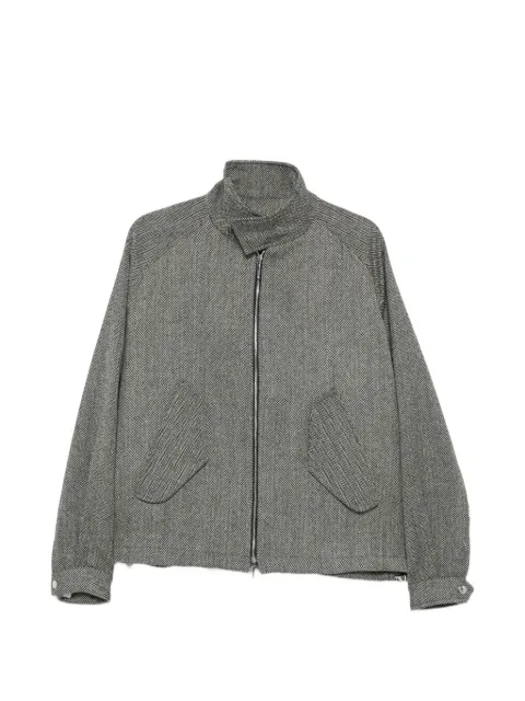 New York Resident herringbone-pattern high-neck jacket