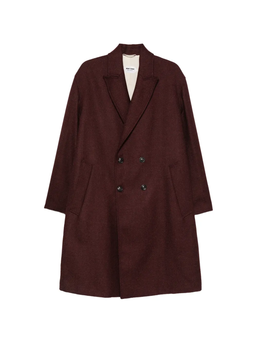 New York Resident double-breasted coat - Rosso