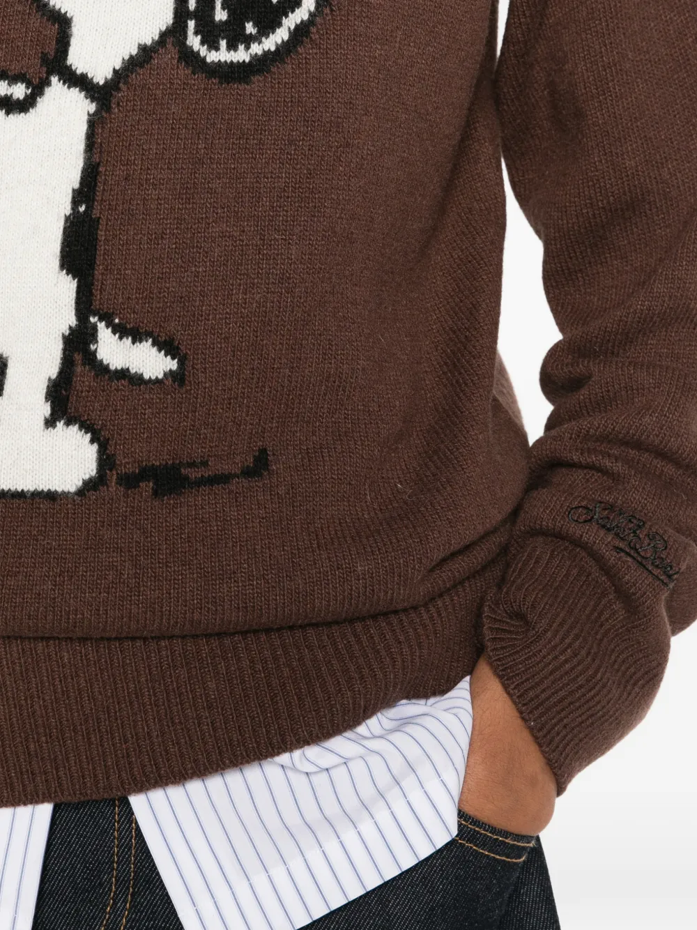 MC2 Saint Barth x Peanuts Snoopy-intarsia knit sweater Bruin