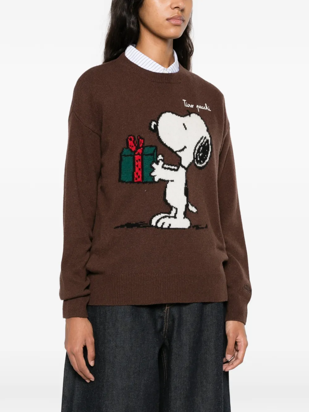 MC2 Saint Barth x Peanuts Snoopy-intarsia knit sweater Bruin