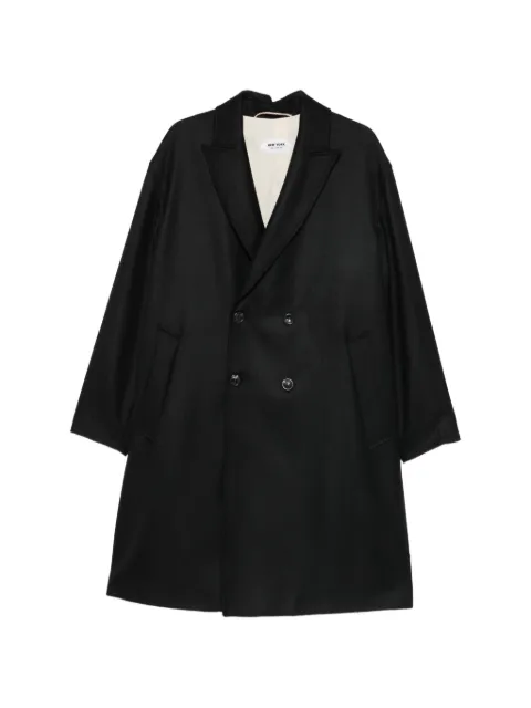 New York Resident double-breasted herringbone-weave coat