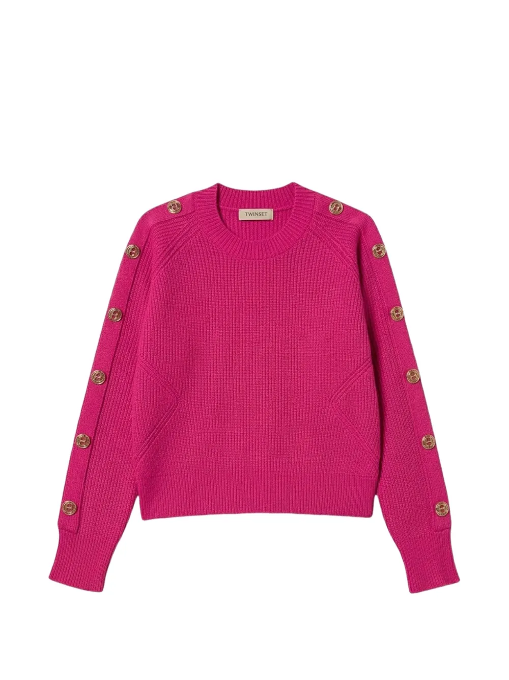 TWINSET Kids button-detail ribbed-knit sweater - Rosa