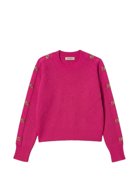 TWINSET Kids button-detail ribbed-knit sweater