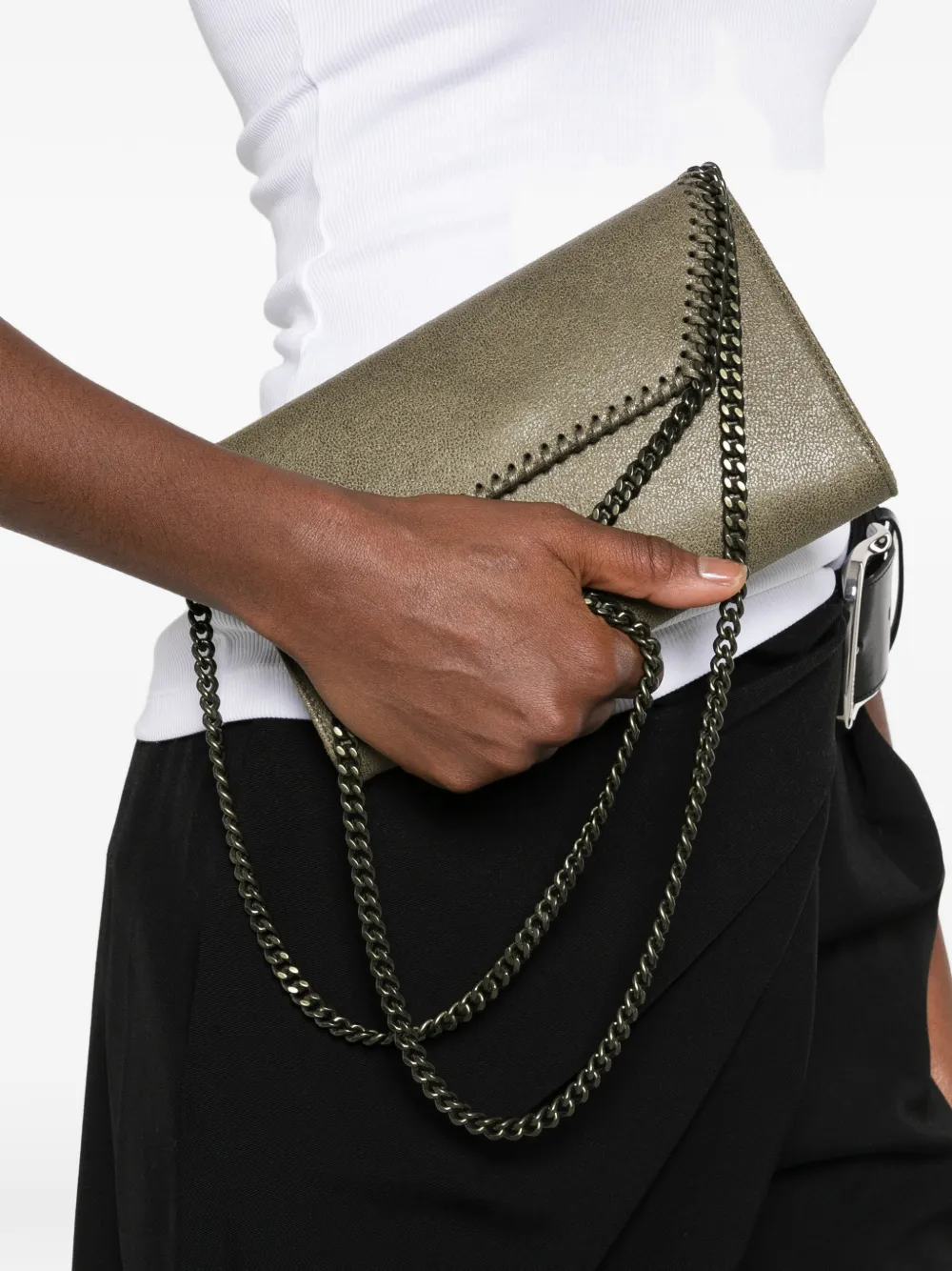 Stella McCartney Falabella chain-trim shoulder bag Groen