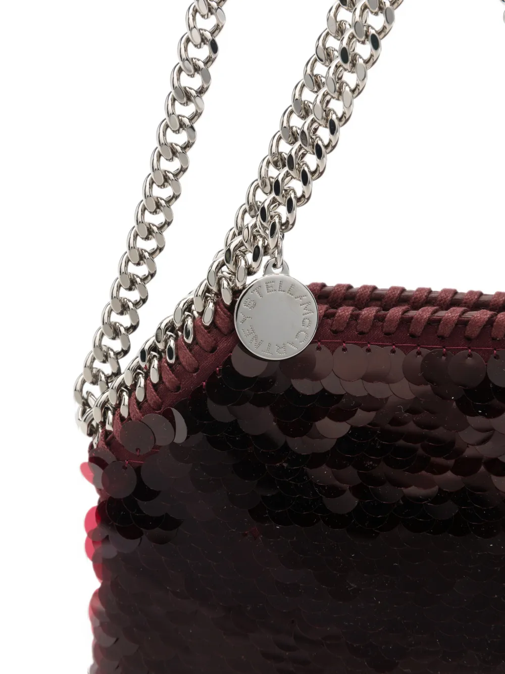 Stella McCartney Falabella sequin-embellished shoulder bag Rood