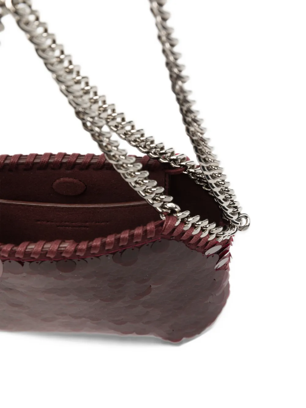 Stella McCartney Falabella sequin-embellished shoulder bag Rood