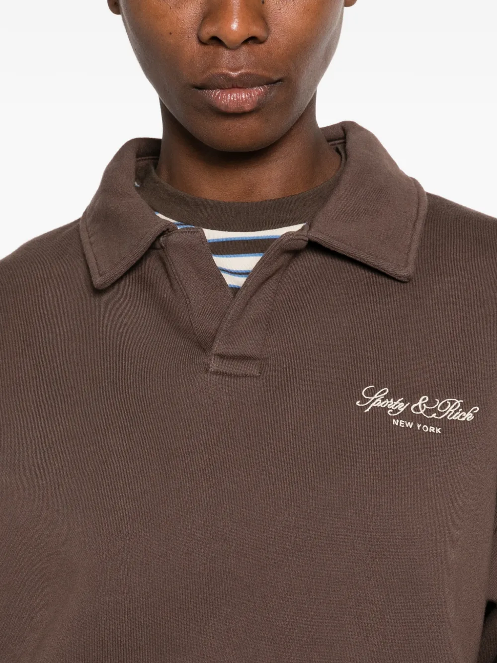 Sporty & Rich logo-embroidered sweatshirt Bruin