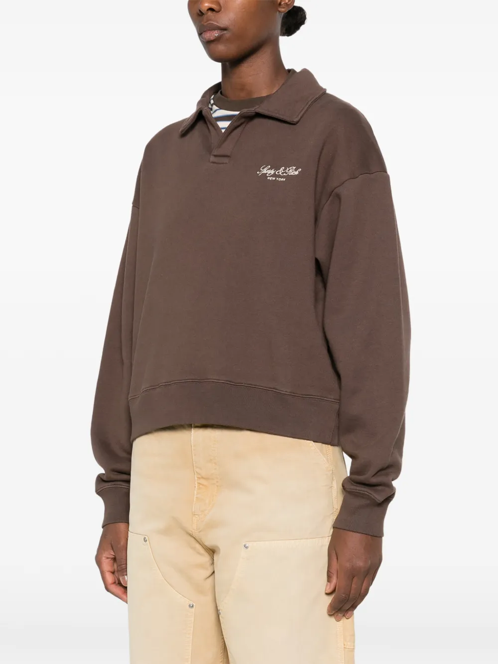 Sporty & Rich logo-embroidered sweatshirt Bruin